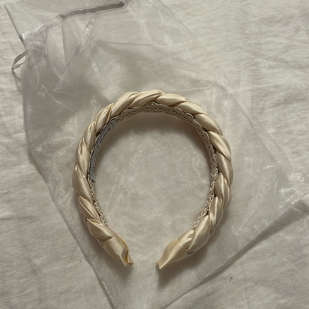 Bridal silk braided headband